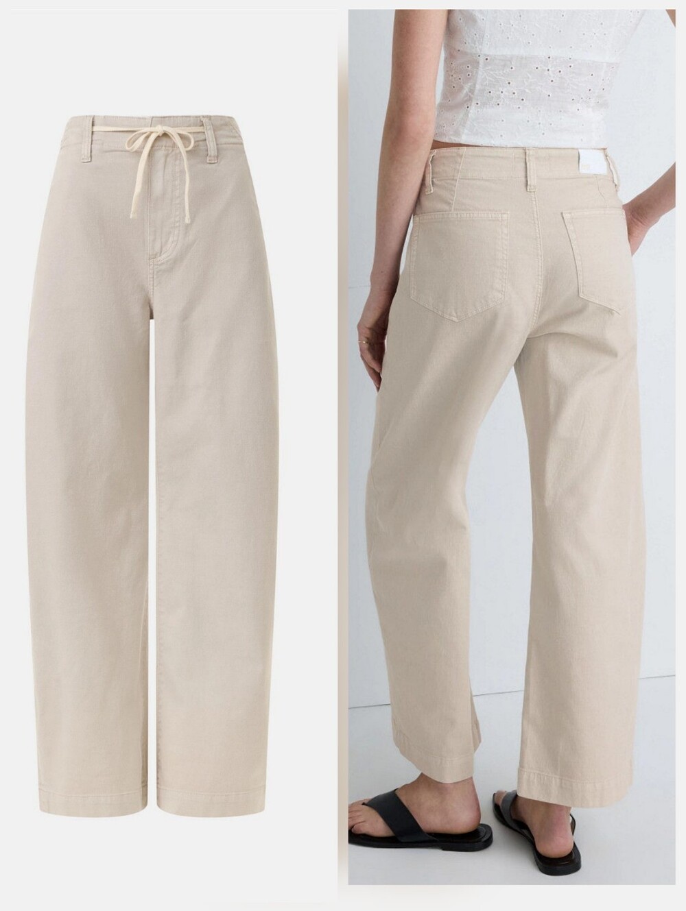 PAIGE Arellia Barrel Tie Ankle Jeans Cotton Size 28